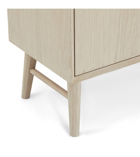 Rootz Display Cabinet - Storage Cabinet - Showcase Unit - Solid Oak and Veneer - Ample Storage, Superior Craftsmanship, Smooth Functionality - 40cm x 110cm x 187cm