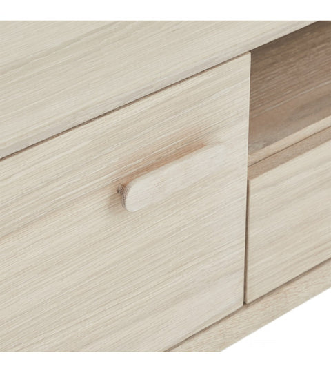 Rootz TV-tafel - Mediastandaard - Entertainmentconsole - Constructie van massief eikenhout - Uitgebreide opbergruimte - Stille werking - 42 cm x 160 cm x 50 cm