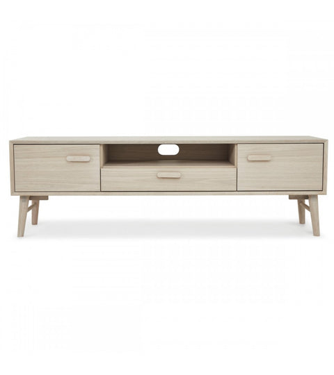 Rootz TV-tafel - Mediastandaard - Entertainmentconsole - Constructie van massief eikenhout - Uitgebreide opbergruimte - Stille werking - 42 cm x 160 cm x 50 cm