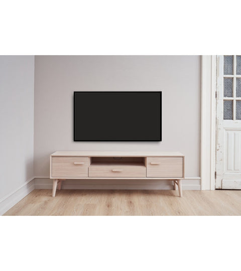 Rootz TV-tafel - Mediastandaard - Entertainmentconsole - Constructie van massief eikenhout - Uitgebreide opbergruimte - Stille werking - 42 cm x 160 cm x 50 cm