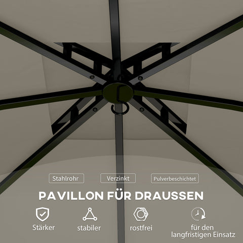 Rootz Garden Gazebo Beer Tent - Outdoor Shelter - Patio Canopy - UV Protection - 3.35m x 3.35m x 2.85m