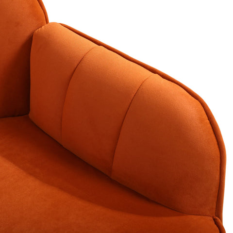 Rootz Velvet Optics Chair Set - Ergonomic Seats - Leisure Chairs - Ultimate Comfort - 64cm x 72.8cm x 77.9cm - Orange
