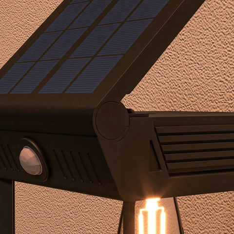 Rootz Garden Solar Light - Outdoor Light - Solar Lamp - Weather Resistant - Motion Sensor - 14cm x 24cm x 24cm - Black