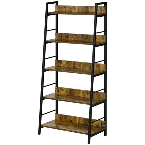 Rootz 5 Tier Industrial Bookcase - Storage Shelf - Living Room Shelf - Maximize Storage - 70L x 35W x 150H cm