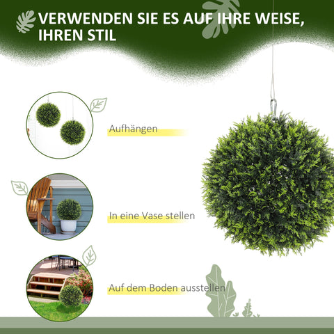 Rootz Artificial Plant Set of 2 - Decorative Plants - Faux Plants - UV Resistant - Lush Year-Round - 45cm Diameter