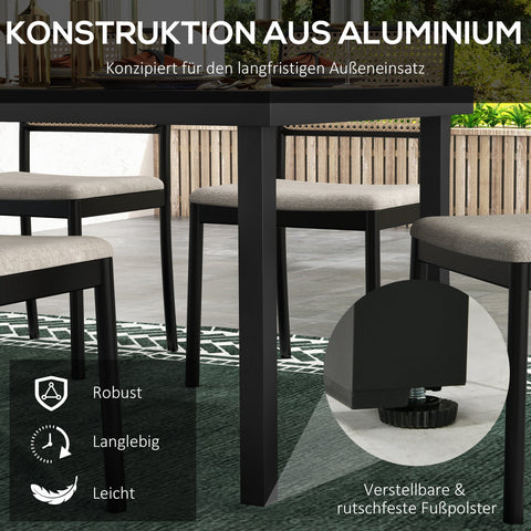 Rootz Garden Table for 8 - Outdoor Lounge Table - Patio Table - Weather-Resistant - 190 x 90 x 74 cm