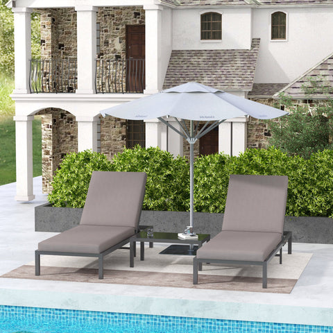 Rootz Modular Garden Furniture Set - Sun Loungers - Patio Set - UV Resistant - 180cm x 64cm x 83cm - Coffee Table 90cm x 50cm x 37cm