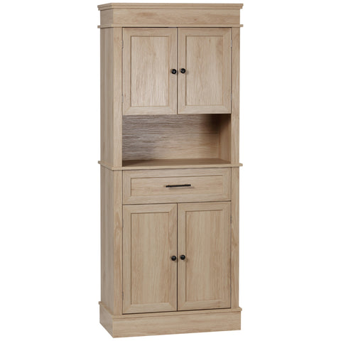 Rootz Kitchen Buffet Cabinet - Versatile Storage - Brown Cupboard - Sophisticated Note - MDF, 74cm x 39.5cm x 183cm