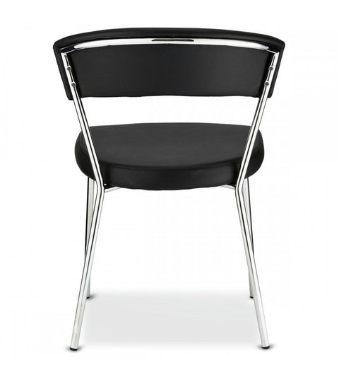 Rootz Dining Chair - Faux Leather Chair - Metal Leg Chair - Durable, Easy to Clean, Comfortable - 56cm x 54cm x 81cm