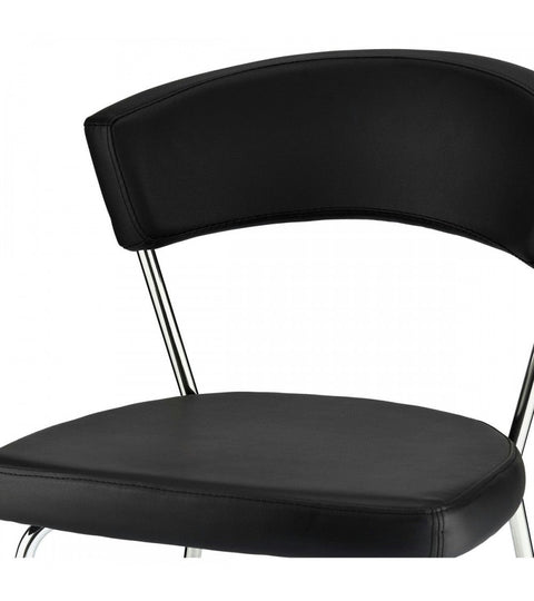 Rootz Dining Chair - Faux Leather Chair - Metal Leg Chair - Durable, Easy to Clean, Comfortable - 56cm x 54cm x 81cm