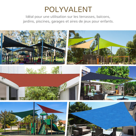 Rootz HDPE Awning - Rectangular Shade Sail - UV Protection Tarpaulin - 6L x 4B m - Blocks 90% UV Rays - Durable & Waterproof