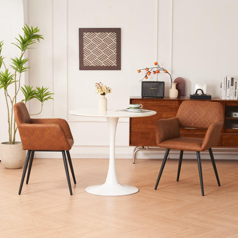 Rootz 2 Piece Makeup Chairs Set - Vanity Chairs - Faux Leather Seating - Ergonomic Comfort - 58cm x 56cm x 80cm