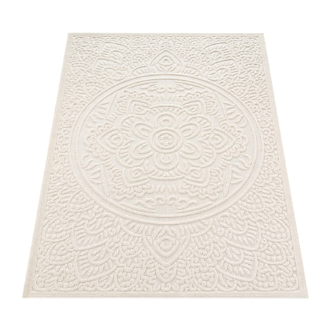 Indoor Outdoor Rug – Stylish & Elegant – Textured 3D Patterns – Durable Polypropylene – Easy Clean – Patio or Balcony Use