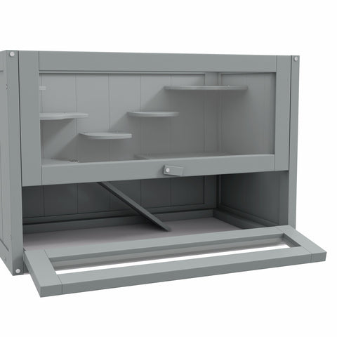 Rootz Cage for Hamsters - Rodent Habitat - Small Animal Enclosure - Multi-Level Play Area - 60cm x 35cm x 42cm - Grey