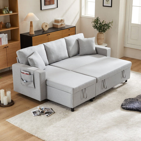 Rootz Sofa Bed - Sleeper Sofa - Convertible Couch - Extra Storage - 219cm x 142.5cm x 70.5cm
