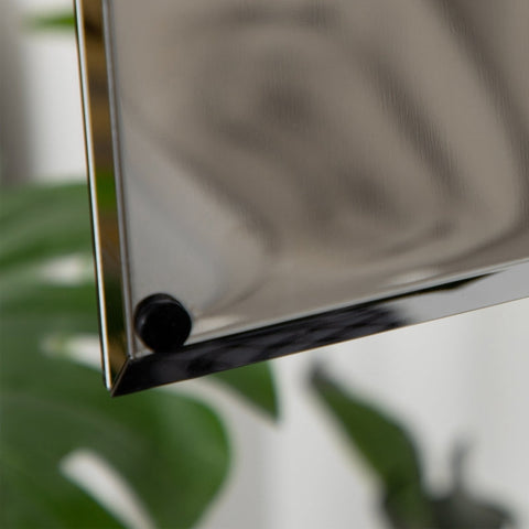 Rootz Mirror Cabinet - Wall Mounted Storage - Bathroom Organizer - Rustproof Hinges - Stainless Steel Frame - 39cm x 12cm x 60cm