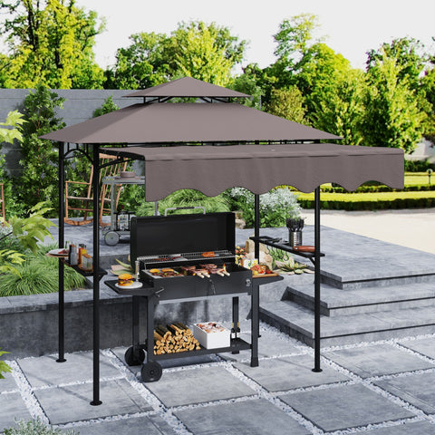 Rootz Grill Pavilion - Garden Shelter - Outdoor Canopy - Weather-Protection - 242x149x248cm - Perfect for Safe and Smoke-free Grilling!