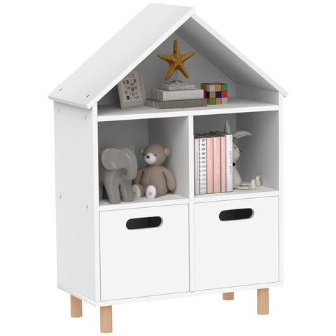 Rootz Children's Book Shelf - Children's Storage Furniture - Kids Organizer - Space-Saving - 63.7 x 29.7 x 89 cm - White