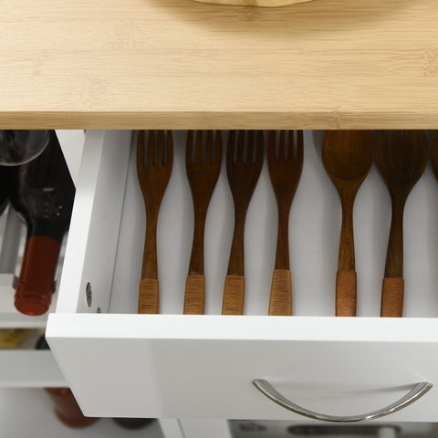 Rootz Kitchen Serving Trolley - Utility Cart - Mobile Cabinet - Spacious Storage - 76cm x 48cm x 88cm