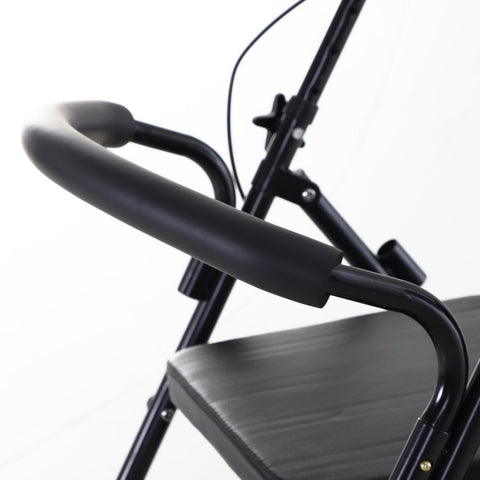 Rootz Rollator with Chair - Foldable Walker - Mobility Aid - Adjustable Height - 57.5cm x 87cm x 82-90cm