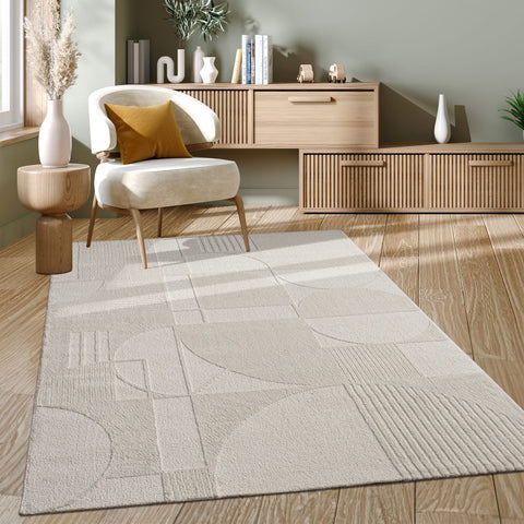 High-Pile Rug – Modern Geometric Pattern – Soft, Durable & Cozy – Easy Care