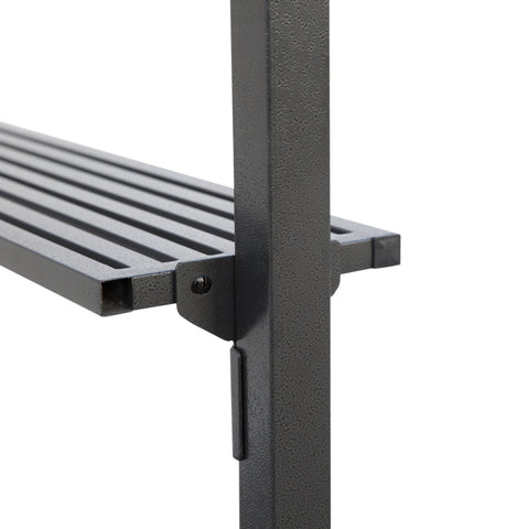 Rootz Barbecue Pavilion with Flame Protection Roof - BBQ Shelter - Outdoor Grill Gazebo - UV Protected - Rainproof - Double Roof Ventilation - 240cm x 150cm x 250cm - Steel & PC - Black + Brown