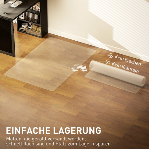 Rootz Non-Slip Floor Protection Mat - Chair Floor Protector - Transparent Office Mat - Noise Reduction - 100cm x 150cm x 1.5mm