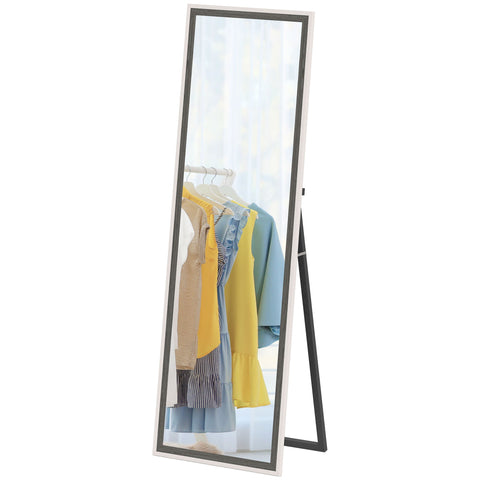 Rootz Full Body Mirror - Floor Mirror - Standing Mirror - Splinter-Free Safety - 162.6 x 53.3 cm - Grey MDF Frame