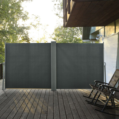 Rootz Double Side Extendable Privacy Screen - Wind Screen - UV Resistant Barrier - 6m x 1.8m - Durable & Weatherproof Fabric