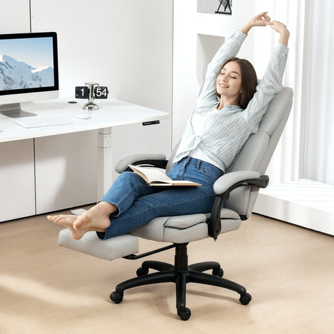 Rootz Ergonomic Swivel Chair - Adjustable Office Chair - Reclining Desk Seat - Massage Function - 68.5x68.5x113-121cm