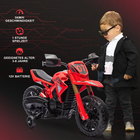 Rootz Electric Motorcycle for Children - Kid's Ride-On Motorbike - Toy Bike - Safe Training Wheels - 105L x 57W x 62H cm