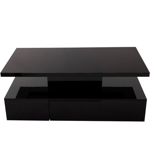 Rootz High-Gloss Coffee Table - Modern Table - Contemporary Table - Storage Solution - 100L x 50W x 39H cm