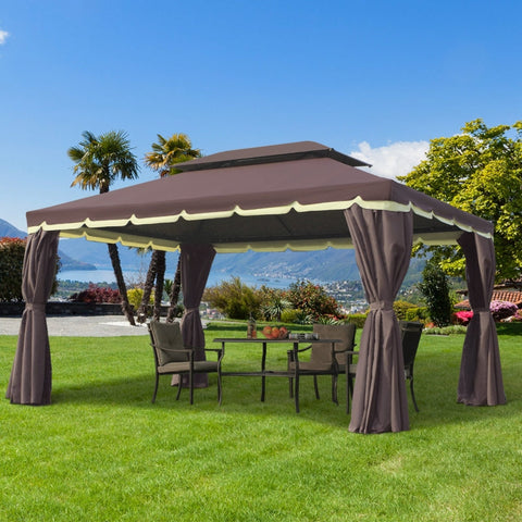 Rootz Garden Gazebo - Garden Tent - Party Marquee - Weatherproof - Privacy Protection - Stable & Secure - 390cm x 290cm x 280cm
