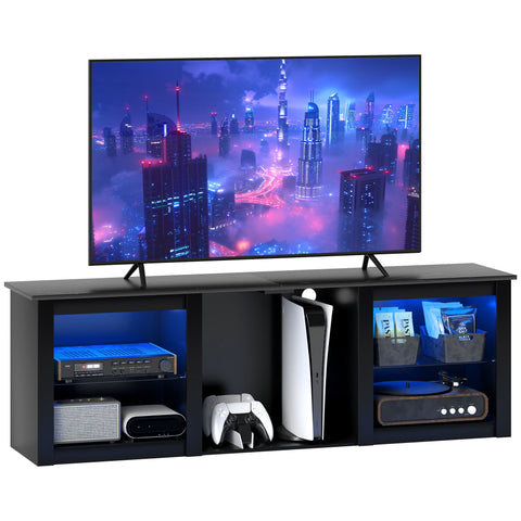 Rootz TV Stand with LED Lighting - Entertainment Center - Media Console - Immersive Experience - 160cm x 35cm x 35cm