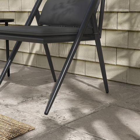 Rootz 3-Piece Garden Furniture Set - Outdoor Set - Patio Set - Comfort with Cushions - Aluminum Frame - Chairs: 52x60x82cm, Table: Ø45x48cm