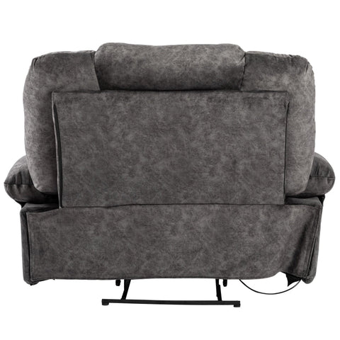 Rootz Extra Wide Manual Massage Chair - Gray Armchair - Recliner Seat - 8-Point Massage & Heating - 115L x 68W x 105H cm