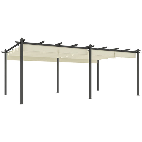 Rootz Pull-Out Pergola 6m x 3.5m - Terrace Shade - Outdoor Shelter - UV Protection - 597cm x 358cm x 223cm