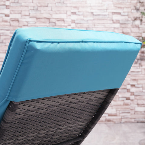 Rootz Sun Lounger Deck Chair - Outdoor Recliner - Adjustable Backrest - Removable Mattress - 207cm x 70cm x 70cm