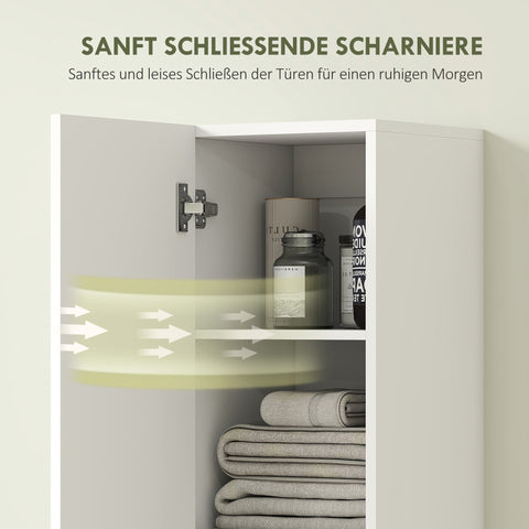 Rootz Wall-Mounted Bathroom Cabinet - Storage Unit - Organizer - Space-Saving Design - MDF, White - 30cm x 30cm x 161cm