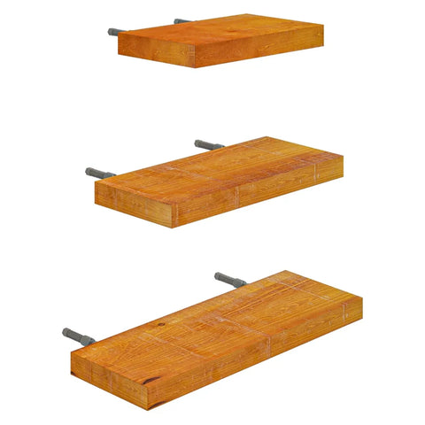 Rootz 3 Wall Shelves - Floating Shelf - Pine Wood - Living Room - Bedroom Brown - 50 Cm X 18 Cm X 3.6 Cm