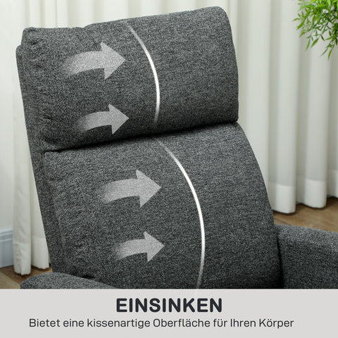 Rootz Relaxation Armchair - Adjustable Lying Chair - Modern Living Room Armchair - High-Density Foam Comfort - Grey - 63x98cm