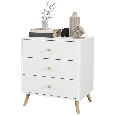 Rootz Scandinavian Chest of Drawers - Storage Cabinet - Drawer Unit - Robust MDF & Pine - 60l x 40b x 68h cm