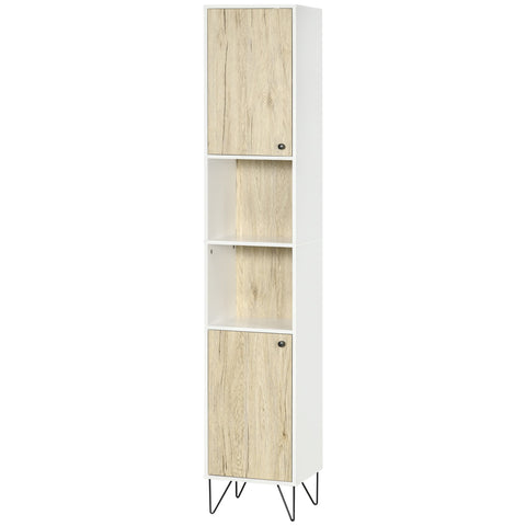 Rootz Bathroom Tall Cabinet - Storage Cabinet - Organizer - Anti-Tilt System - 30 x 31.5 x 169 cm