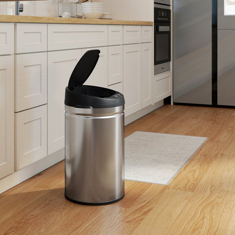 Rootz 30L Sensor Waste Bin - Touch-Free Trash Can - Soft-Close Garbage Can - Hygienic Kitchen - 32cm x 30.5cm x 51cm