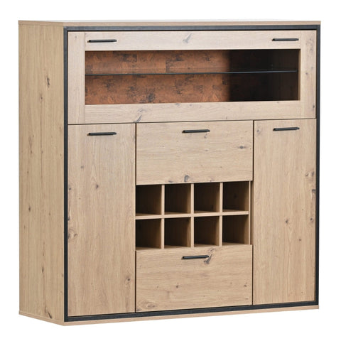 Rootz Wine Cabinet - Wine Storage - Wine Display - LED Lighting - 110L x 38W x 111H cm