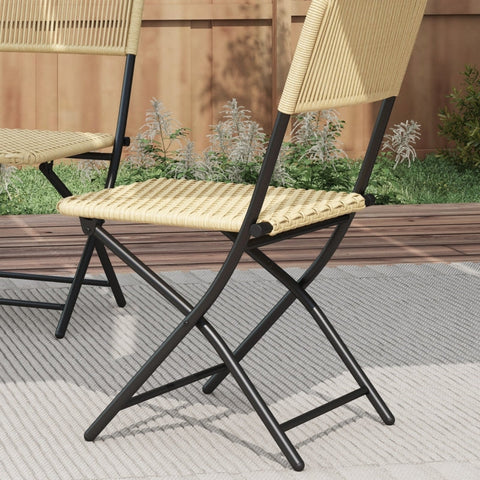 Rootz 3 Piece Bistro Set - Outdoor Furniture - Folding Set - Durability - 46L x 58W x 84H cm Chair & Ø60 x 70H cm Table