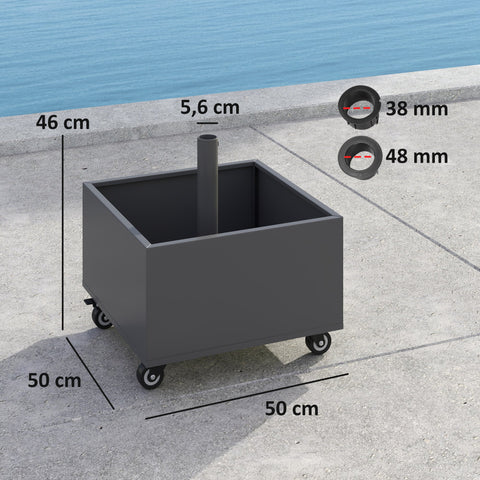 Rootz Parasol Stand - Parasol Base - Outdoor Umbrella Holder - Stability - 50 x 50 x 46 cm