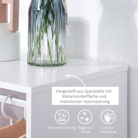 Rootz Mobile Wardrobe - Wardrobe Cabinet - Storage Organizer - Easy Mobility - Ample Storage - Durable Material - 60cm x 40cm x 128cm - White