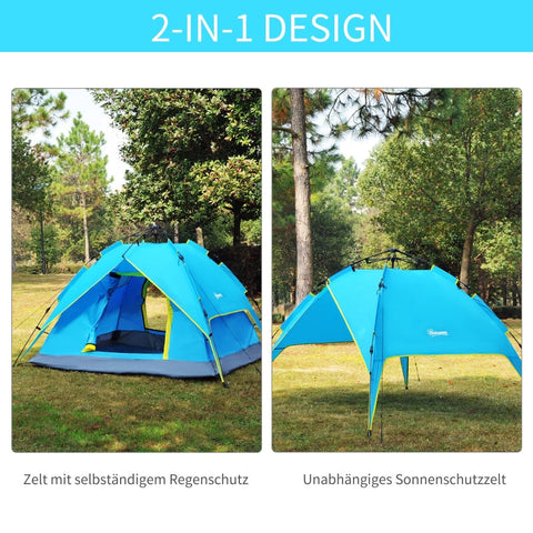 Rootz Camping Tent - Pop Up Tent - Beach Tent - Quick Setup - Weather Resistant - Multi-Functional - 230cm x 200cm x 135cm
