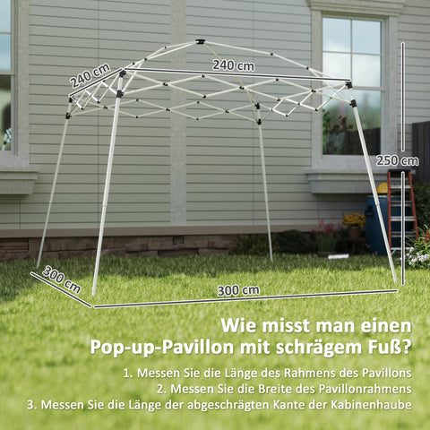 Rootz Pavilion Replacement Roof - Garden Tent Cover - Replacement Tarpaulin - UPF50+ Sun Protection - Oxford Fabric - 300cm x 300cm